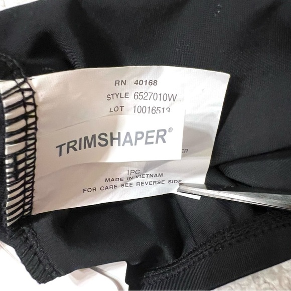 NWT TRIMSHAPER Plus 24 Women's Yoke Brief Swim Bottom High-Waisted Black Bikini - Picture 5 of 9